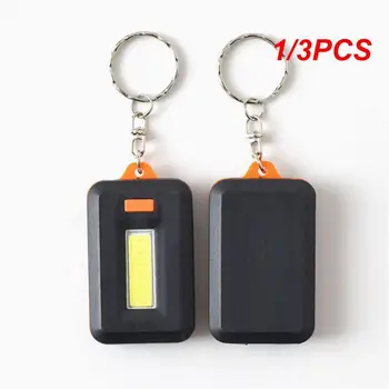 1/3PCS Mini COB LED raktų pakabukas Žibintuvėlis Raktų pakabukas LED avarinė lemputė Baterija Nešiojamas apšvietimas COB raktų pakabuko žibintuvėlis