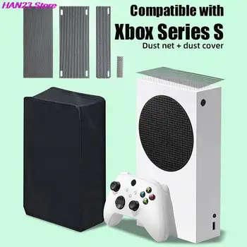1 rinkinys Juodo silikono dulkių filtro rinkinys, suderinamas su Xbox Series S, apima 4 PVC serijos S tinklelio filtrų dangtelius