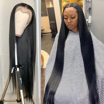13x6 HD Skaidrūs nėrinių priekiniai žmogaus plaukų perukai juodaodėms moterims 5x5 nėrinių uždarymo perukas Remy Brazilijos tiesus nėrinių priekinis perukas