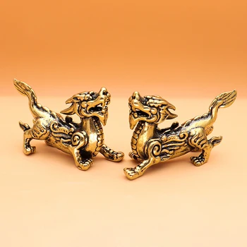 1Pc Geras laimingas auksinis drakonas kinų zodiakas Dvylika statulų Auksinė drakono statula Gyvūnai Skulptūra Figūrėlės Darbastalio dekoravimas