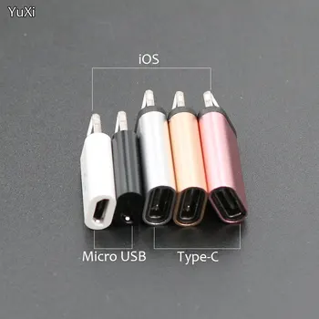 1Pcs skirta iPhone į mikro USB / Type-C įkroviklio adapteris Moteriškas ir vyriškas keitiklio adapteris, skirtas iPhone 6 6s 7 8 Plus X 10, skirtas iPad