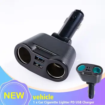 1Pcs Universal 12-24V 3.1A Automobilinis cigarečių žiebtuvėlis PD Cigaretė įtampoje Automobilio ekranas USB dvigubas įkroviklis 120W Car Li V0R6