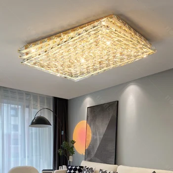 2022 lubų šviestuvas K9 krištolo blizgesio lubų šviestuvas RC pritemdomas LED stačiakampis patalpų apšvietimas svetainės/valgomojo miegamajame