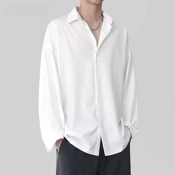 2023 Nauji pavasario rudens vyriški marškiniai ilgomis rankovėmis Ledo šilkas Ne geležinis Prabangus korėjiečių verslas Laisvalaikis Comfort Slim Solid Shirt A57