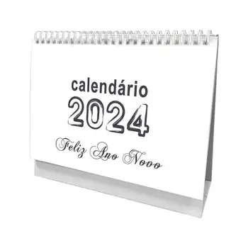 2024 darbalaukio kalendoriaus mėnesio kalendorius Mažas Brazilijos skonio temos 2024 m. kalendorius Minimalistinio dizaino kalendorius su storu