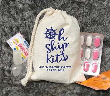 25PCS Oh Ship Kit-Bachelorette Party Favor Bags-Customized Recovery Kits-Cruise Pagirių rinkinys-Custom Bachelorette Hangover Kits-S