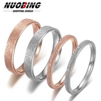 2mm Nerūdijančio plieno žiedai moterims Vyrai Rožinis auksas Sužadėtuvių sužadėtuvių vestuvinių žiedų rinkinys porų vakarėliui Papuošalų dovanų didmeninė prekyba