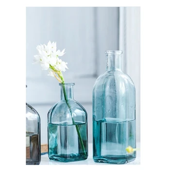 2PCS Transparent Creatives Hidroponinis stiklinis butelių stalas Namų amatai Papuošalai Gėlių įrenginys Vintage Green