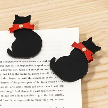 2Vnt/pakuotė Kūrybinis mielas animacinis filmas Maža juoda katė Formos Pu žymės Mokiniai, skaitantys ženklą Išskirtinės kanceliarinių prekių žymės