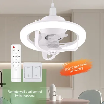360° drebančios galvutės lubų ventiliatoriaus lemputė su nuotolinio valdymo pultu 3 pavarų pritemdoma namų svetainės studija 3 greičių reguliuojama ventiliatoriaus lemputė