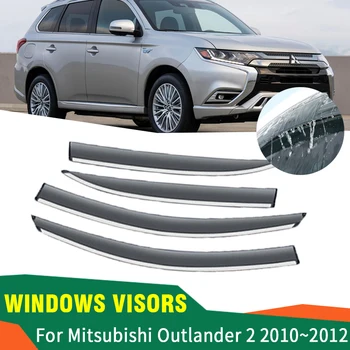 4PCS Automobilio langų skydelis Mitsubishi Outlander 2 LS 2010 2011 2012 Automobilio šoninis langas Lietus Antakiai Saulė Lietaus deflektoriai Priedai