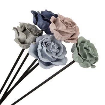 5 spalvos 5PCS odos aksomo dirbtinė gėlė rotango nendrių kvepalų aromato difuzorius Užpildykite lazdelę 