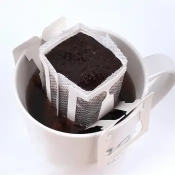 50vnt Supakuoti vienkartiniai kavos maišeliai Nešiojami pakabinami ausų stiliaus filtrai Ekologiškas popierinis maišelis espreso kavai