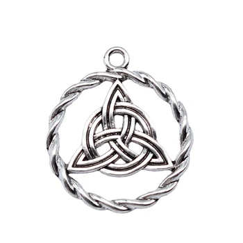 5vnt Triquetra Knot Amulet Charms 35x30mm Antikvarinių sidabro spalvų papuošalų gamyba Reikmenys Karolių amatai