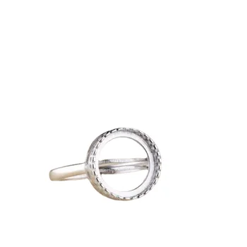 925 sterlingų sidabro sužadėtuvių vestuvinis puskablio žiedas 12 mm apvaliam kabošonui Amber Agate Opal Lapis Lazuli nustatymas 
