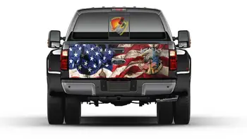 Amerikos vėliavos veteranai Patriotinis bagažinės dangčio apvyniojimas Vinilo grafinis lipdukų sunkvežimis