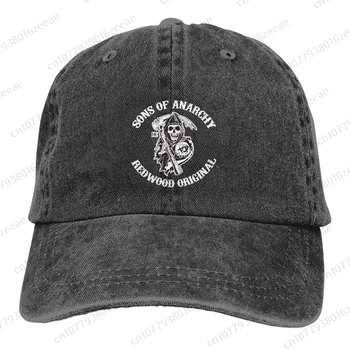 Anarchys Skull Fashion Unisex Cotton Baseball Cap Classic Adult Adjustable Men Women Denim Hat