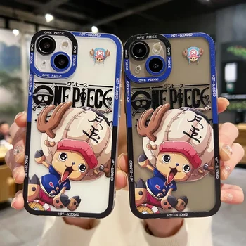 Anime One Piece tony tony chopper Skaidrus telefono dėklas, skirtas iPhone 15 14 13 12 11 Pro Max Xr 8 14 Plus dėklas Mielas animacinis filmas Viršelis