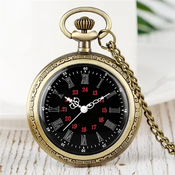 Antikvarinio stiliaus laikrodis Atviras veidas Laikrodis Vyrai Moterys Bronzinis kišeninis laikrodis su romėniškais skaitmenimis Ciferblatas Vėrinys Pakabuko lydinio grandinėlė