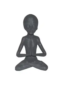 Atsparus dilimui nuo išblukimo Medituojanti ateivių skulptūra Rankomis poliruota statula Dekoras Namų ornamentas Derva Amatas gyvenamosioms patalpoms