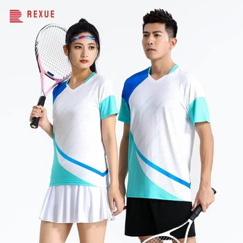 Aukščiausios kokybės teniso drabužiai Greitai džiūstantys vyrai Moterys Vaikų badmintono marškinėliai 2024 Lauke Sportiniai marškinėliai trumpomis rankovėmis apvaliu kaklu