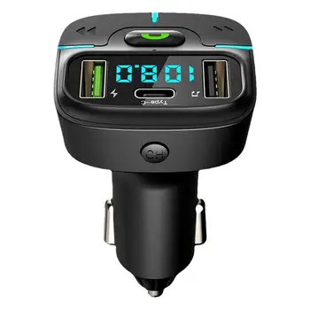 Automobilis FM siųstuvas Skambinimas laisvų rankų įranga ir garso imtuvas Hifi Bass Automobilinis adapteris LED ekranas Telefono įkroviklis Greitas įkrovimas Automobilis