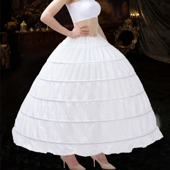 Balta Nauja 6 lankai Petticoats Šurmulys balinei suknelei Vestuvinės suknelės Apatinis sijonas Nuotakos aksesuarai Krinolinai Sijonai
