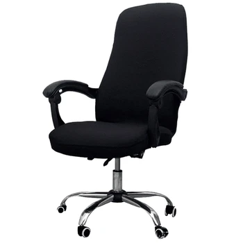 Biuro kėdės užvalkalas Elastinis Siamo biuro kėdės užvalkalas Pasukama kėdė Kompiuterio fotelio apsauginis užvalkalas (juodas)