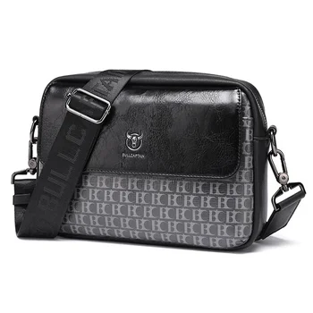 BULLCAPTAIN Naujas krepšys per petį Aukštos kokybės PU odiniai vyriški kryžminiai krepšiai 8 colių iPad krepšys Kontrastinės rankinės Prabangios dizainerių rankinės