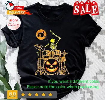 Būgnininko skeleto Helovino marškinėliai, Juokingi Helovino marškinėliai, Helovino skeletas Sh