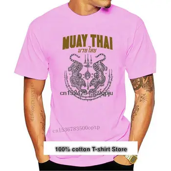Camiseta de doble tigre para hombre y mujer, camisa divertida de algodón a la moda, Sak Yant Muay Thai, novedad (1)