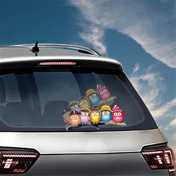Creative Cartoon Auto Car Rear Shield lipdukas Mielas Pelėda Galinis valytuvas Lipdukas Transporto priemonės galiniams valytuvams Velykų dekoravimas