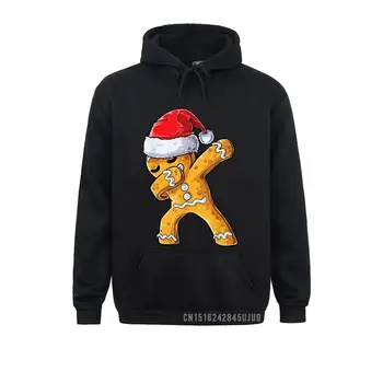 Dabbing Gingerbread Santa Christmas Kids Boys Xmas Cookie Pullover Hip Hop Hoodies 2021 Nauji studentų džemperiai