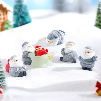 Derva Kalėdų figūrėlės Kalėdų papuošalas Namų dekoracijos Miniatiūrinis Kalėdų Senelio stalas Knick-knacks Lėlių namai Animacinis filmas Kalėdų senelio statula