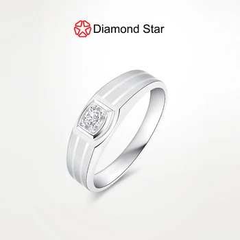diamond ring 18k real su sertifikatu VVS VS 0.5carat 1carat deimantinis vestuvinis sužadėtuvių žiedas vyrams Lab auginami deimantiniai žiedai