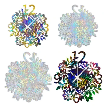 E0BF unikali silikoninė forma, skirta gėlių laikrodžio dekoracijoms gaminti Madingos ornamentinės formos