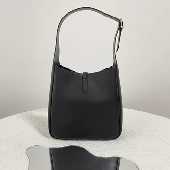 Elegantiškas ir prabangaus dizaino natūralios odos didelės talpos kaušo krepšys Tote krepšys Pažastų krepšys