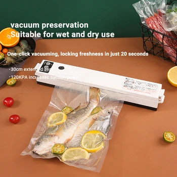 Elektrinė vakuuminio sandarinimo pakavimo mašina namų virtuvės maisto taupymo maišeliams Komercinis vakuuminis maisto sandarinimas