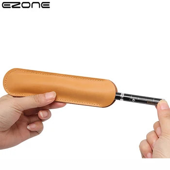 EZONE Cowhide pieštuko dėklas Creative Simple Leather Handmade Business Pen Case Student Stationery Office Supplies Small Gifts
