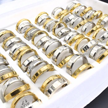 Fashion 12 Sets Mix Poriniai žiedai moterims vyrams Vintažinis auksas Sidabro spalva Nerūdijančio plieno gotikiniai vestuvinių laiškų žiedai Papuošalų rinkinys