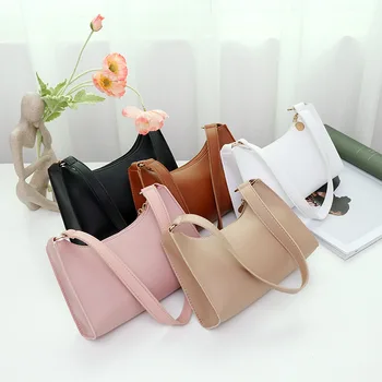 Fashion Pu Leather Zipper Underarm Bag Simple Design Casual Travel Lady Handbag Universalus pirkinių krepšys moterims Vakarėlių aksesuaras
