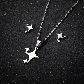 Fashion Tiny Star Moon papuošalų rinkinys moterims Tragus auskarų vėrimas Nerūdijančio plieno vėrinys Romantiškos dovanos Joyas Mujer