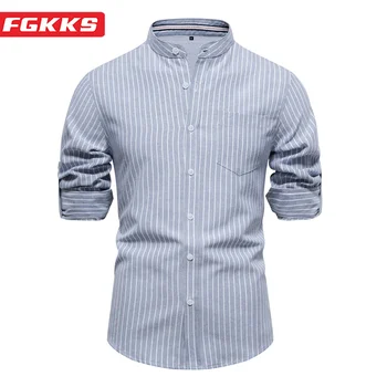 FGKKS 2023 lauko laisvalaikio marškiniai vyrams dryžuotas megztinis plonas aukščiausios kokybės dizaino karšti gatvės drabužiai vyrams