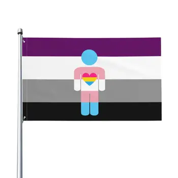 Flagnshow 100% Polyester Trans Asexual Panromantic Ace Pan Pride vėliava