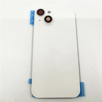 Galinio stiklo korpuso dangtelis, skirtas iPhone 14 / 14 Plus su fotoaparato rėmo objektyvu + iš anksto sumontuotu metalinės plokštės pakeitimu