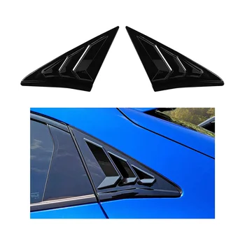 Galinio šoninio lango žaliuzės Trikampio formos lango stiklo žaliuzės Honda Civic Hečbekui 2016-2021 - Ryškiai juoda