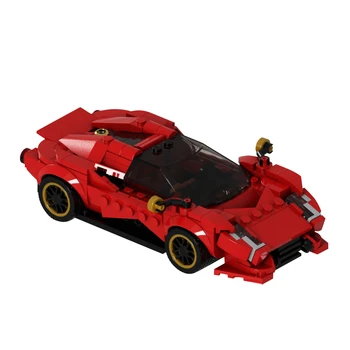 Gobricks MOC De Tomaso P72 Model Bricks Red Supe Automobilių statybinių blokelių rinkiniai Rodsteriai Techninė mokslinė fantastika Sunkvežimiai Žaislai Dovana