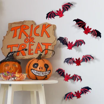 Helovinas 3D trimatis šikšnosparnis voras sienų lipdukai durys langas miegamojo fonas 