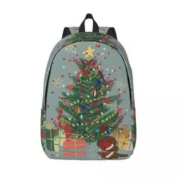 Jauki kalėdinė dovanų kuprinė Linksmų švenčių Mielos kuprinės Mergaitė Daily Big School Bags Dizainerio kuprinė