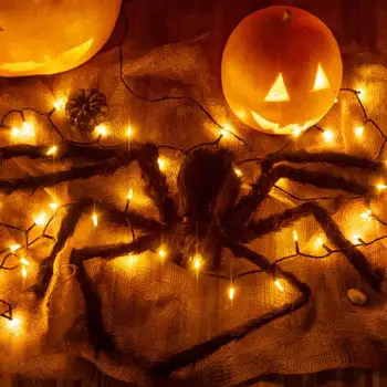 Juodas baisus milžiniškas voras Helovinas Vaiduoklių namų dekoravimo rekvizitai Lauke baisus plaukuotas netikras voras Helovino dekoravimui 2023